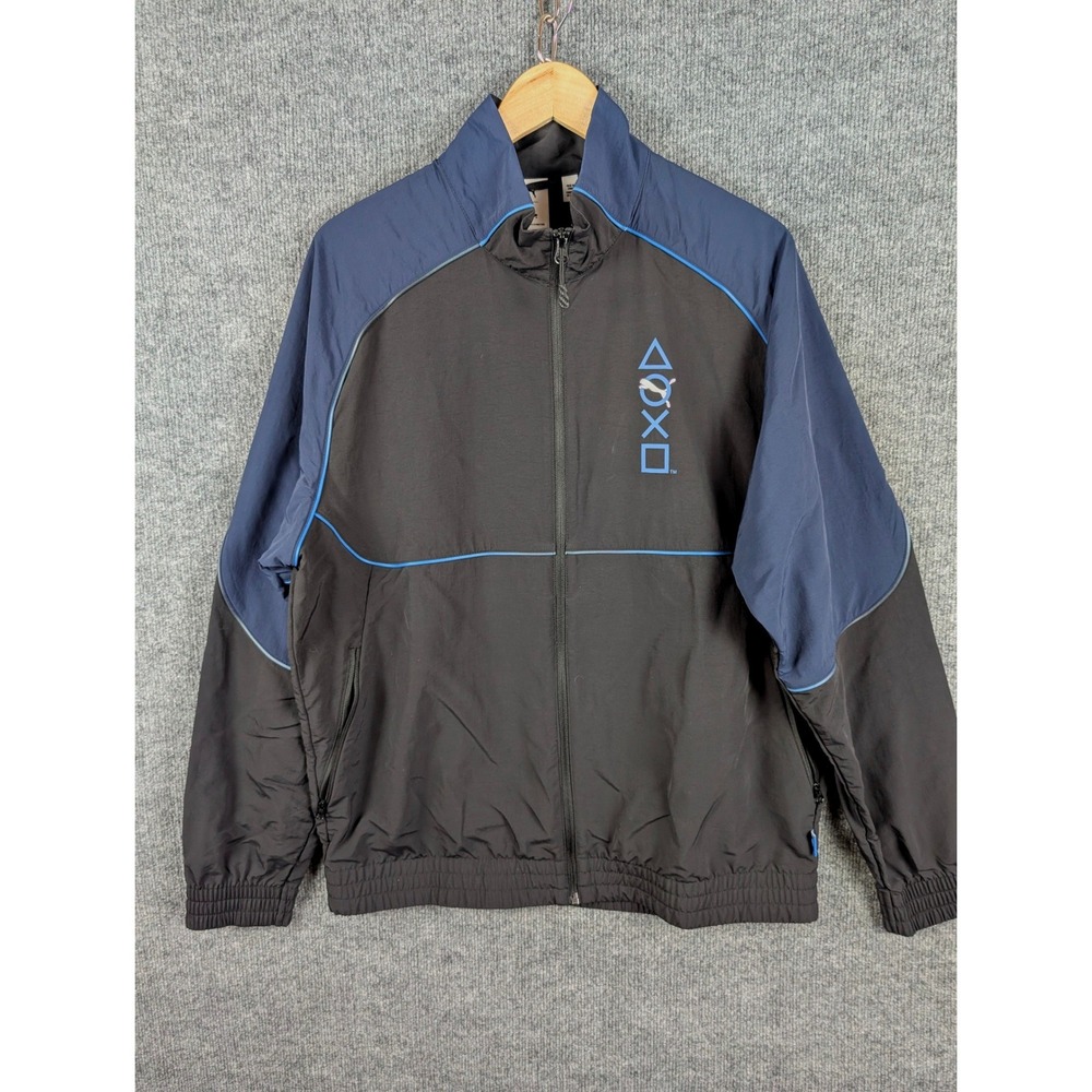 Puma x PlayStation Track Jacket Mens Large Black Navy Full Zip Windbreaker L